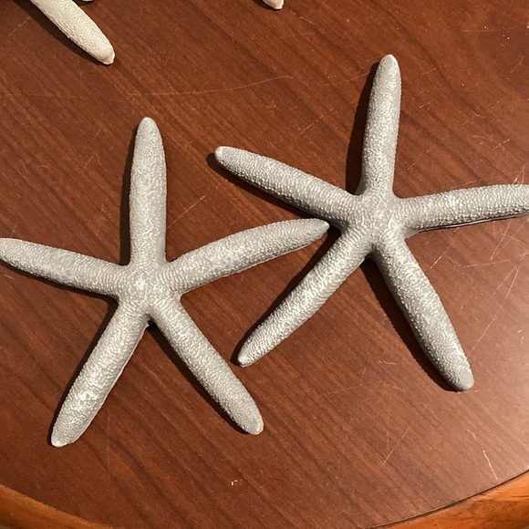 Set of four resin starfish for decoration crafting white gray - Picture 4 of 5